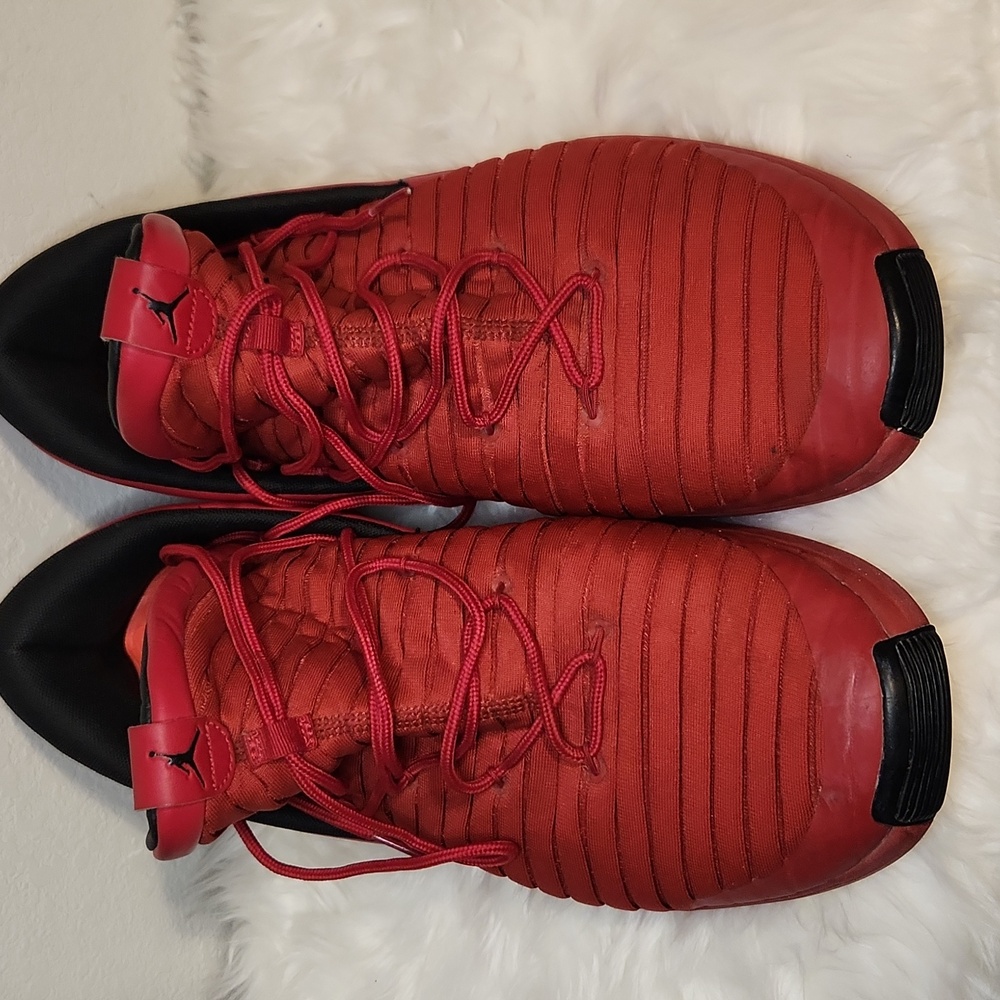 Jordan Red Athletic Shoes with Quilted Texture